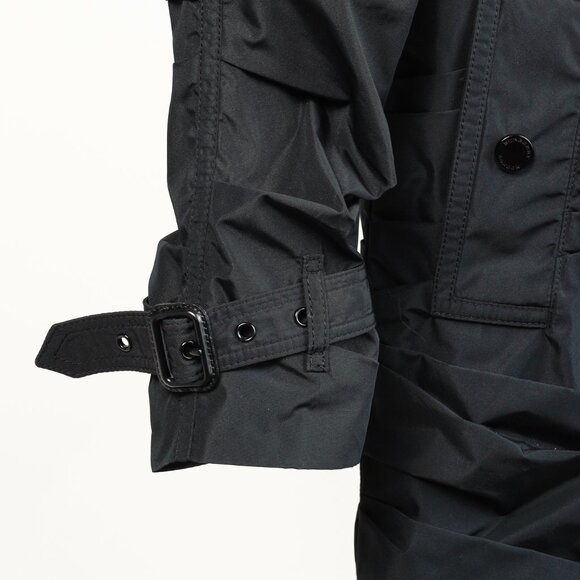 Burberry Roemead Black Allover Ruched Zip Coat - Picture 7 of 13